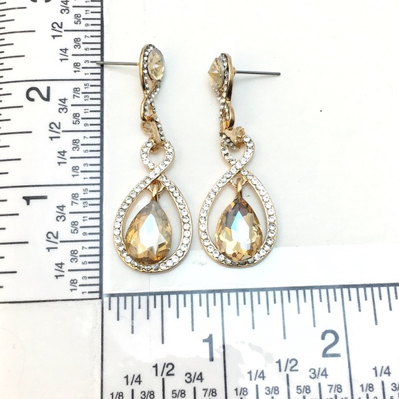 Champagne Crystal Earrings - Picture 4 of 4